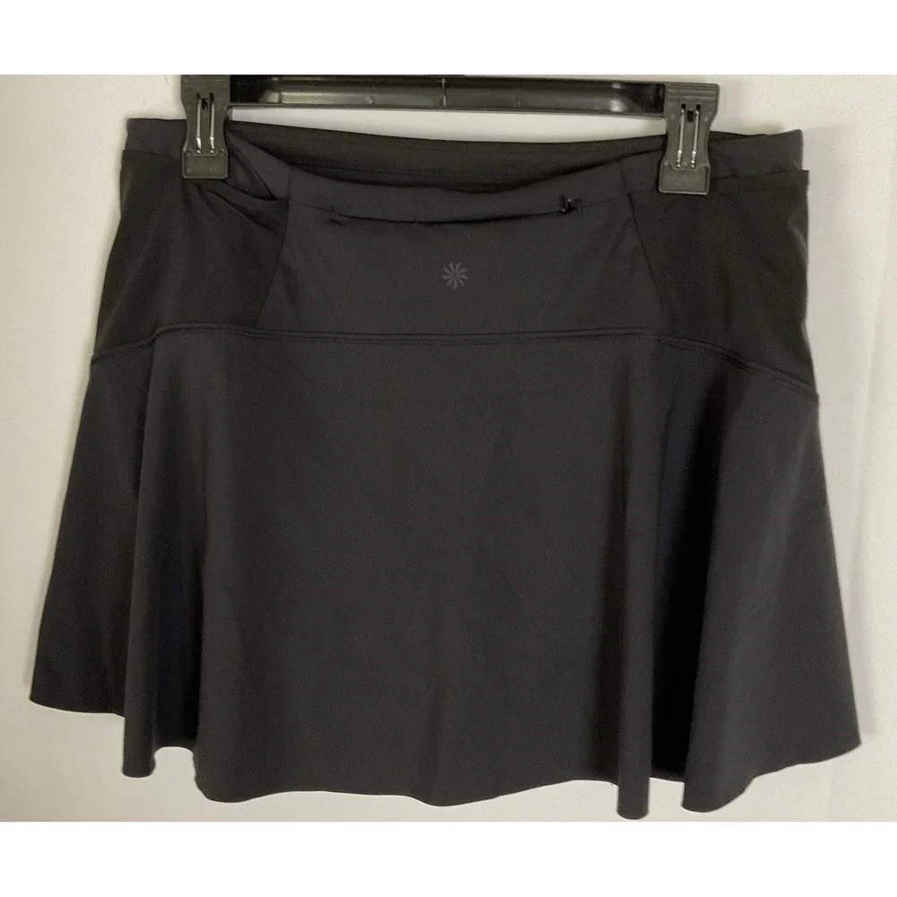 Athleta Match Point Skort Black Women Medium 487498 Athletic Tennis Golf Skirt - Picture 11 of 11